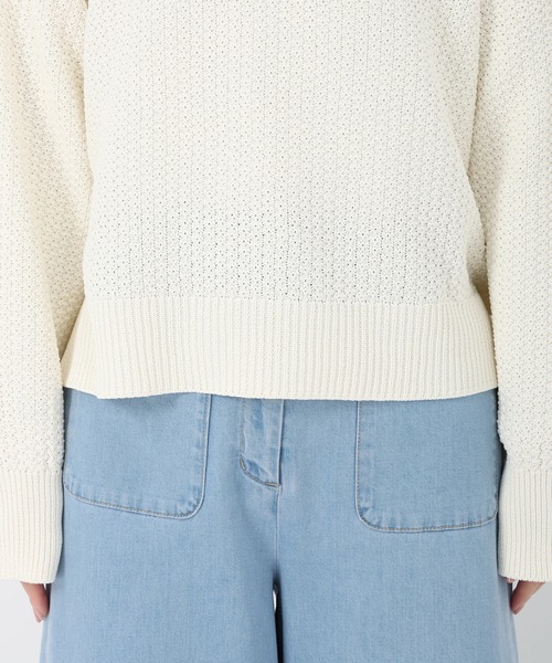 STRAWBERRY-FIELDS（ストロベリーフィールズ）の「コットンライクポリー_柄編ニット（ニット/セーター・レディース・オフホワイト/オレンジ/ライトグリーン・2）」の9枚目の写真