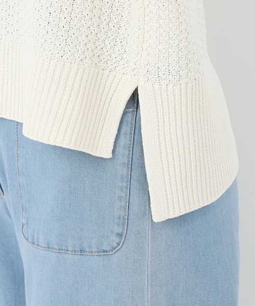 STRAWBERRY-FIELDS（ストロベリーフィールズ）の「コットンライクポリー_柄編ニット（ニット/セーター・レディース・オフホワイト/オレンジ/ライトグリーン・2）」の10枚目の写真