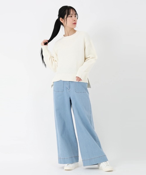 STRAWBERRY-FIELDS（ストロベリーフィールズ）の「コットンライクポリー_柄編ニット（ニット/セーター・レディース・オフホワイト/オレンジ/ライトグリーン・2）」の11枚目の写真