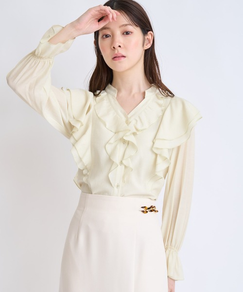 NOELA(ノエラ)の「フリルスキッパーブラウス(シャツ/ブラウス・レディース・ベージュ/オフホワイト/イエロー・フリー)」の12枚目の写真