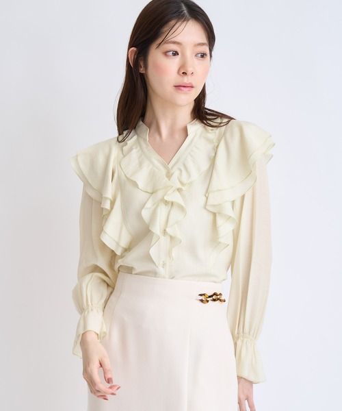 NOELA(ノエラ)の「フリルスキッパーブラウス(シャツ/ブラウス・レディース・ベージュ/オフホワイト/イエロー・フリー)」の13枚目の写真