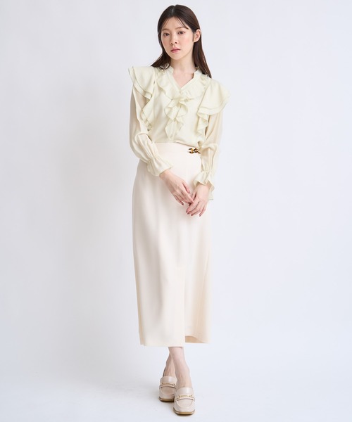 NOELA(ノエラ)の「フリルスキッパーブラウス(シャツ/ブラウス・レディース・ベージュ/オフホワイト/イエロー・フリー)」の16枚目の写真
