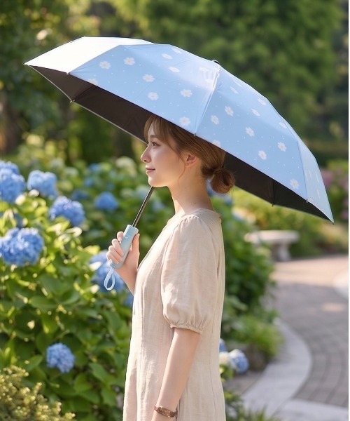 セール】【晴雨兼用】【自動開閉】花柄 折り畳み傘 日傘 雨傘 大きめ
