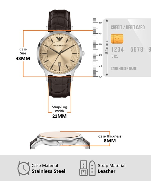 EMPORIO ARMANI（エンポリオアルマーニ）の「エンポリオ・アルマーニ 腕時計 メンズ アナログ レザー AR11783（アナログ腕時計・メンズ・ブラウン・FREE）」の5枚目の写真