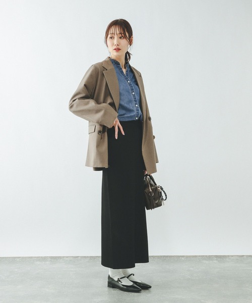 GLOBAL WORK（グローバルワーク）の「365日マイスタイルフリルブラウス/601193（シャツ/ブラウス・レディース・ブルー系その他/サックスブルー/アイボリー・LARGE/MEDIUM/SMALL）」の14枚目の写真