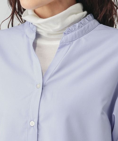 GLOBAL WORK（グローバルワーク）の「365日マイスタイルフリルブラウス/601193（シャツ/ブラウス・レディース・ブルー系その他/サックスブルー/アイボリー・LARGE/MEDIUM/SMALL）」の21枚目の写真