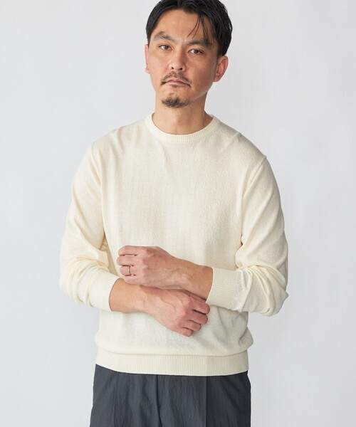 SHIPS(シップス)の「SHIPS: 14ゲージ アムンゼン クルーネック ロングスリーブ ニット(ニット/セーター・メンズ・ブラック/ホワイト/ベージュ/ネイビー・SMALL/MEDIUM/LARGE/X-LARGE)」の1枚目の写真