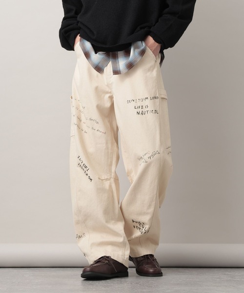 RAGEBLUE（レイジブルー）の「12oz Denim Barrel Painter Pants/カツラギデニムバレルペインターパンツ【セットアップ対応】（デニムパンツ・メンズ・ネイビー/ピンク/ホワイト・LARGE/MEDIUM）」の2枚目の写真