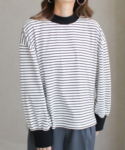 sunny branch(サニーブランチ)の「★Social GIRL★ハイネックボリューム袖ロンT(Tシャツ/カットソー・レディース・ブラック系その他/ホワイト/ホワイト系その他・FREE)」の1枚目の写真