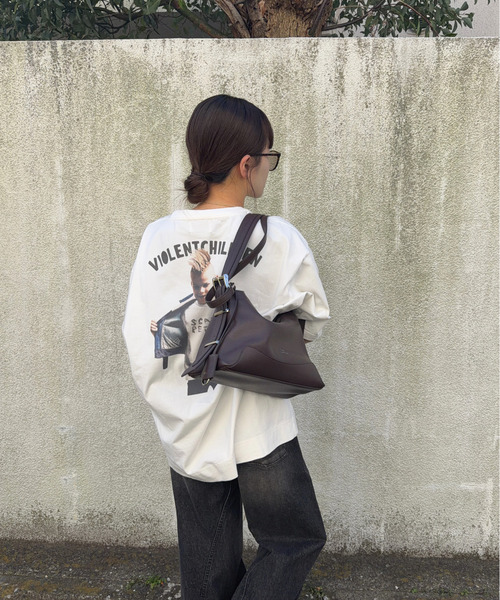 DRAW（ドロー）の「DRAW(ドロー) / ワンハンドル ショルダーバッグ Belted Hand bag（ショルダーバッグ・レディース・クリーム/ベージュ/ネイビー・FREE）」の8枚目の写真