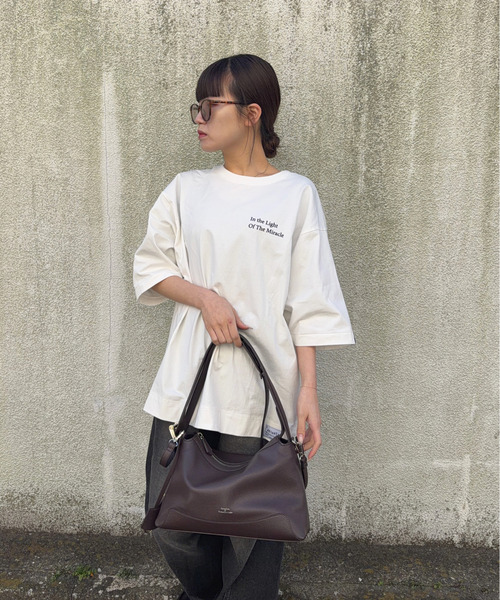 DRAW（ドロー）の「DRAW(ドロー) / ワンハンドル ショルダーバッグ Belted Hand bag（ショルダーバッグ・レディース・クリーム/ベージュ/ネイビー・FREE）」の7枚目の写真