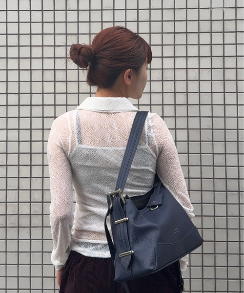 DRAW（ドロー）の「DRAW(ドロー) / ワンハンドル ショルダーバッグ Belted Hand bag（ショルダーバッグ・レディース・クリーム/ベージュ/ネイビー・FREE）」の15枚目の写真