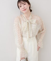 シアーボウタイブラウス