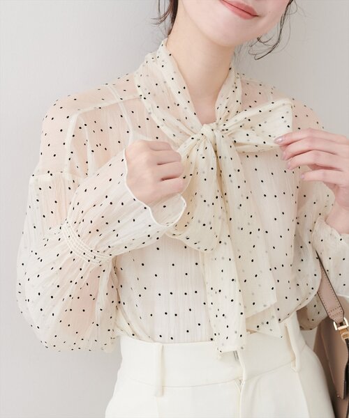 natural couture(ナチュラルクチュール)の「シアーボウタイブラウス(シャツ/ブラウス・レディース・その他4/その他3/その他2/その他1・FREE)」の5枚目の写真
