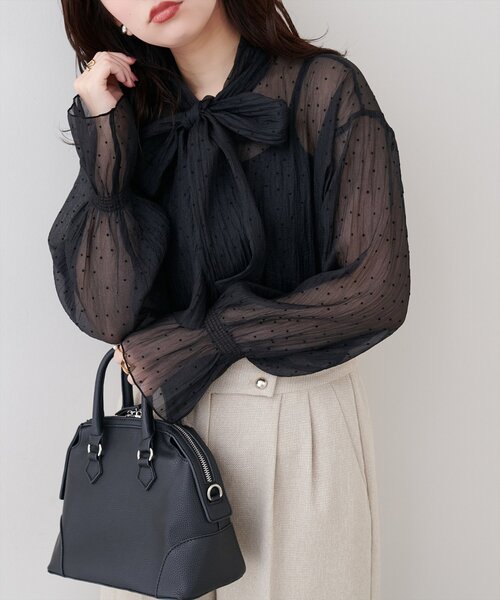 natural couture(ナチュラルクチュール)の「シアーボウタイブラウス(シャツ/ブラウス・レディース・その他4/その他3/その他2/その他1・FREE)」の16枚目の写真