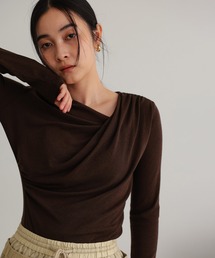 TENTO（テント）の「アシンメトリードレープトップス（Tシャツ/カットソー）」