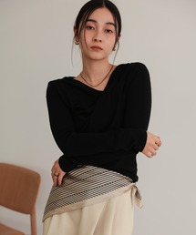 TENTO（テント）の「アシンメトリードレープトップス（Tシャツ/カットソー）」