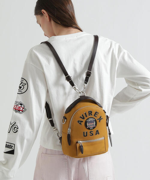 AVIREX(アヴィレックス)の「《直営店限定》LX VARSITY LEATHER MINI BACK PACK(バックパック/リュック・レディース・マスタード・F)」の14枚目の写真