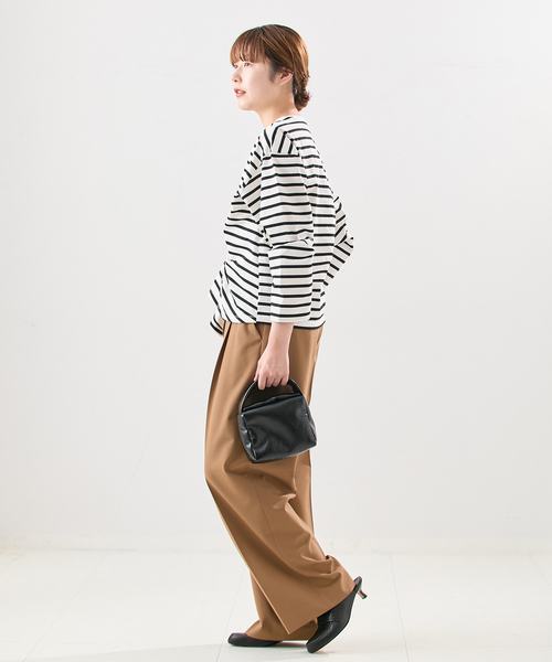 journal standard L'essage(ジャーナルスタンダードレサージュ)の「【金子綾さん着用】ツイストプルオーバー(Tシャツ/カットソー・レディース・ブラック/ブラウン/ホワイト・FREE)」の5枚目の写真