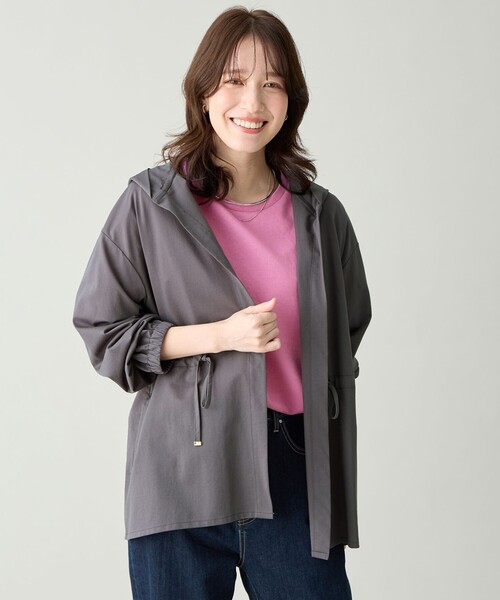 ANY（エニィ）の「ドライフーディーカーディガン（カーディガン/ボレロ・レディース・ベージュ系/グレー系・F）」の2枚目の写真