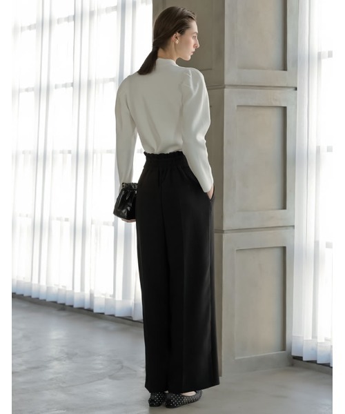 MEISM（ミズム）の「[2026S/S PRE ORDER][MEISM by Re:EDIT]スウェットライクボウタイVネックニット（ニット/セーター・レディース・ホワイト/グレー/ブラック・MEDIUM/LARGE）」の11枚目の写真