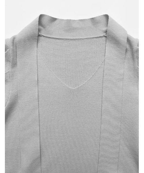 MEISM（ミズム）の「[2026S/S PRE ORDER][MEISM by Re:EDIT]スウェットライクボウタイVネックニット（ニット/セーター・レディース・ホワイト/グレー/ブラック・MEDIUM/LARGE）」の14枚目の写真