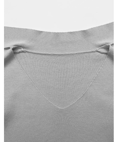MEISM（ミズム）の「[2026S/S PRE ORDER][MEISM by Re:EDIT]スウェットライクボウタイVネックニット（ニット/セーター・レディース・ホワイト/グレー/ブラック・MEDIUM/LARGE）」の15枚目の写真