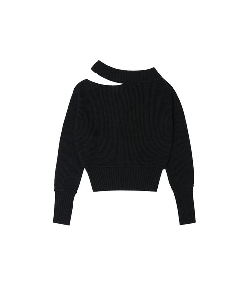 BOHEMSEO(ボヘミアンソウル)の「NECK CUTOUT SLIMFIT KNIT(ニット/セーター・メンズ・ブラック・OS)」の3枚目の写真