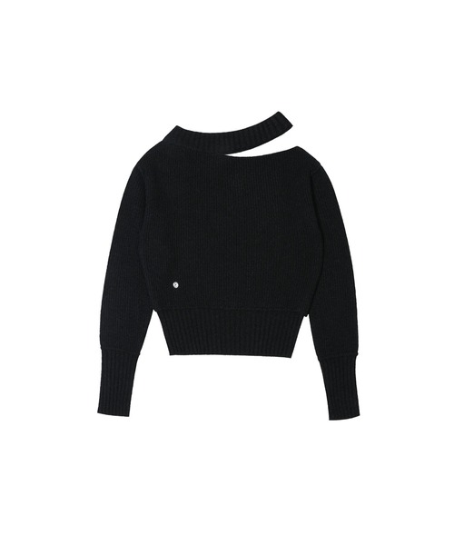 BOHEMSEO(ボヘミアンソウル)の「NECK CUTOUT SLIMFIT KNIT(ニット/セーター・メンズ・ブラック・OS)」の2枚目の写真