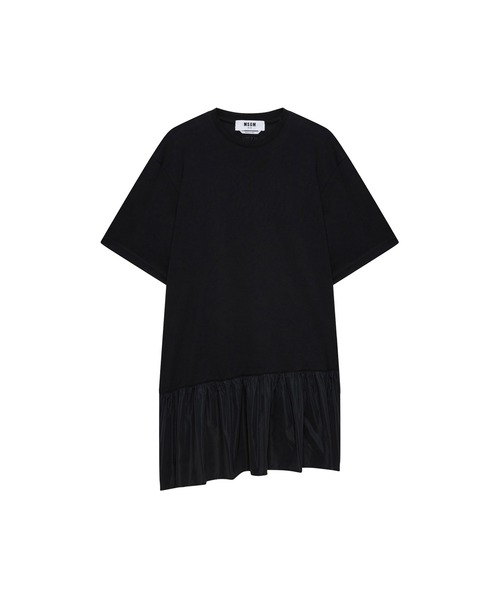 MSGM(エムエスジーエム)の「タフタフリル クルーネックワンピース(ワンピース・レディース・ブラック/ホワイト・XS/S/M)」の1枚目の写真