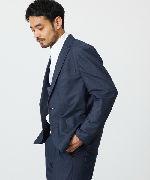EDWIN(エドウィン)の「EDWIN エドウィン デニスラ AIR テーラードジャケット ストレッチ ビジネス(テーラードジャケット・メンズ・ブラック/インディゴブルー・SMALL/MEDIUM/LARGE/X-LARGE)」の4枚目の写真