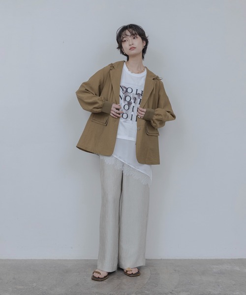 Eimee Law（エイミーロウ）の「フーディー テーラードジャケット（テーラードジャケット・レディース・ライトブラウン/ベージュ/ブラック・FREE）」の17枚目の写真
