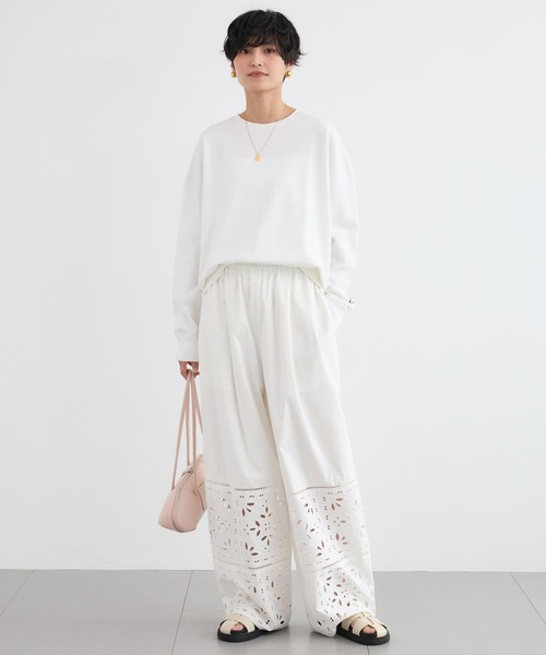 BARNYARDSTORM(バンヤードストーム)の「BARNYARDSTORM / エンブロイダリーパンツ / ハンドウォッシャブル<セットアップ対応>(その他パンツ・レディース・ブラック/ホワイト・S/M)」の5枚目の写真