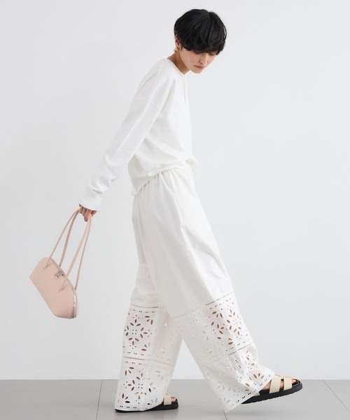 BARNYARDSTORM(バンヤードストーム)の「BARNYARDSTORM / エンブロイダリーパンツ / ハンドウォッシャブル<セットアップ対応>(その他パンツ・レディース・ブラック/ホワイト・S/M)」の6枚目の写真