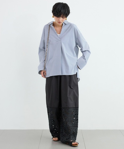 BARNYARDSTORM(バンヤードストーム)の「BARNYARDSTORM / エンブロイダリーパンツ / ハンドウォッシャブル<セットアップ対応>(その他パンツ・レディース・ブラック/ホワイト・S/M)」の11枚目の写真