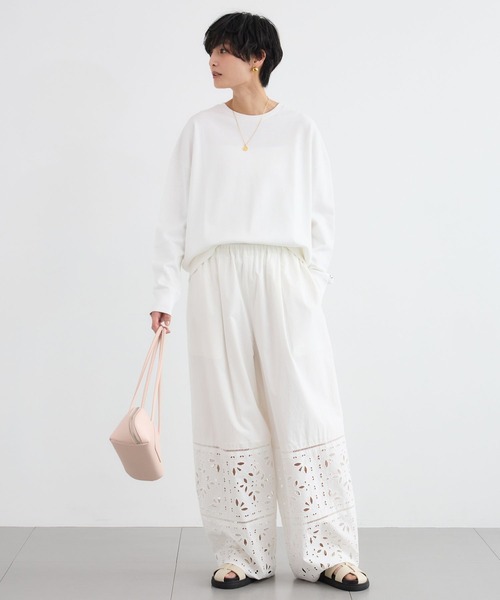 BARNYARDSTORM(バンヤードストーム)の「BARNYARDSTORM / エンブロイダリーパンツ / ハンドウォッシャブル<セットアップ対応>(その他パンツ・レディース・ブラック/ホワイト・S/M)」の15枚目の写真