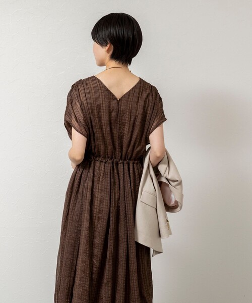 NOLLEY’S（ノーリーズ）の「【WEB限定】ウォッシャブルシアーチェックワンピース（ワンピース・レディース・ブラック系その他/ベージュ系その他・FREE）」の21枚目の写真