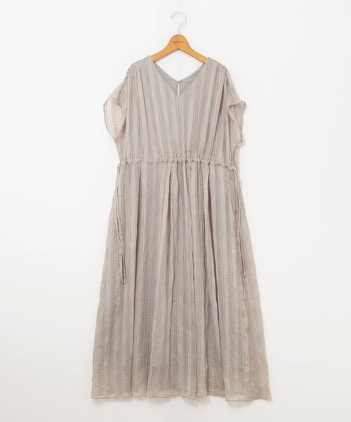 NOLLEY’S（ノーリーズ）の「【WEB限定】ウォッシャブルシアーチェックワンピース（ワンピース・レディース・ブラック系その他/ベージュ系その他・FREE）」の4枚目の写真