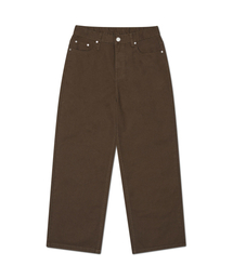 ROOMY LOOSE COTTON PANTS - BROWN