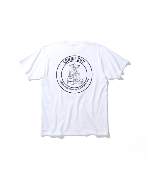 サウナボーイ(サウナボーイ)の「サウナオオカミモノクロ半袖Tシャツ(Tシャツ/カットソー・メンズ・ライトグリーン/ホワイト/ブラック・X-LARGE/LARGE/MEDIUM)」の1枚目の写真