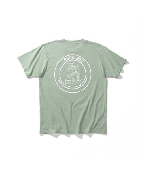 サウナボーイ(サウナボーイ)の「サウナオオカミモノクロ半袖Tシャツ(Tシャツ/カットソー・メンズ・ライトグリーン/ホワイト/ブラック・X-LARGE/LARGE/MEDIUM)」の3枚目の写真