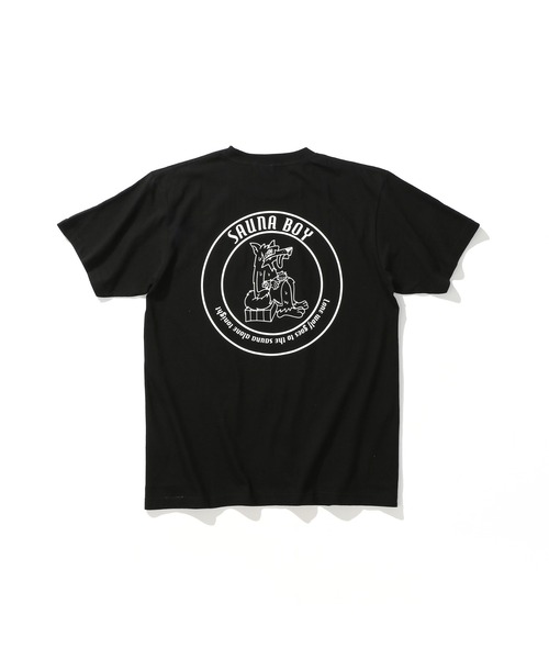 サウナボーイ(サウナボーイ)の「サウナオオカミモノクロ半袖Tシャツ(Tシャツ/カットソー・メンズ・ライトグリーン/ホワイト/ブラック・X-LARGE/LARGE/MEDIUM)」の2枚目の写真