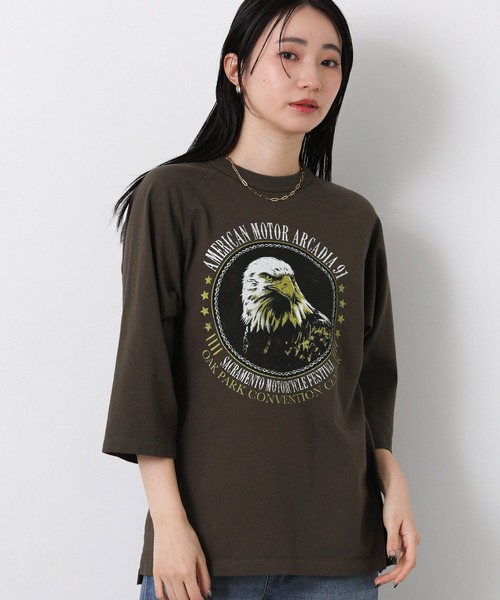 GOOD ROCK SPEED(グッドロックスピード)の「EAGLEラグラン5分袖T(Tシャツ/カットソー・レディース・ブラウン・FREE)」の20枚目の写真