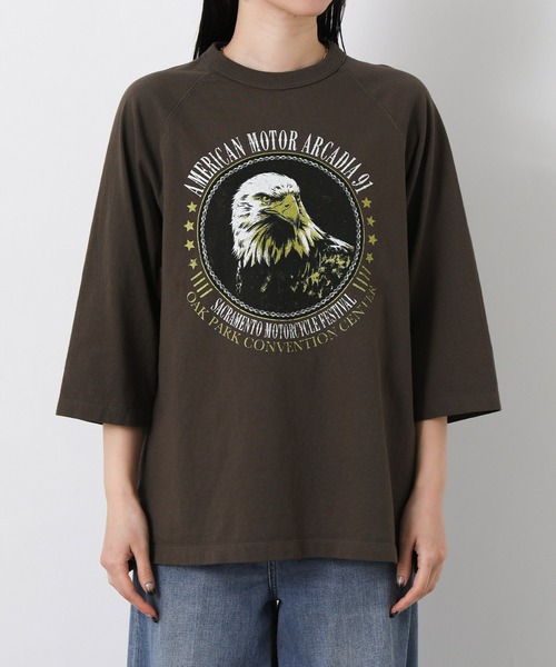 GOOD ROCK SPEED(グッドロックスピード)の「EAGLEラグラン5分袖T(Tシャツ/カットソー・レディース・ブラウン・FREE)」の15枚目の写真