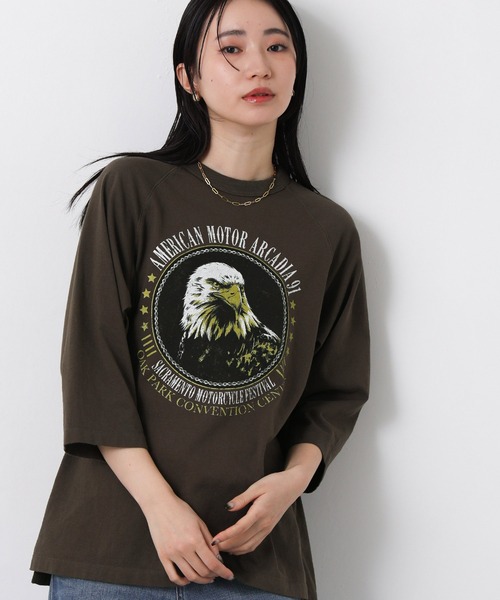 GOOD ROCK SPEED(グッドロックスピード)の「EAGLEラグラン5分袖T(Tシャツ/カットソー・レディース・ブラウン・FREE)」の10枚目の写真
