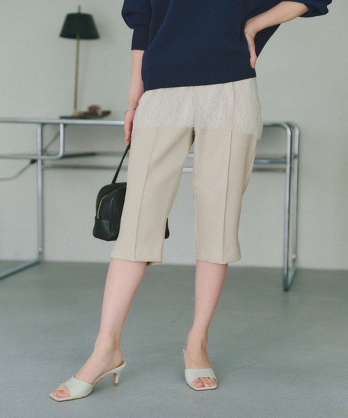 COHINA(コヒナ)の「ライトストレッチバイカーパンツ 【低身長・小柄女性】(その他パンツ・レディース・ブラック/ベージュ・XS/S)」の1枚目の写真