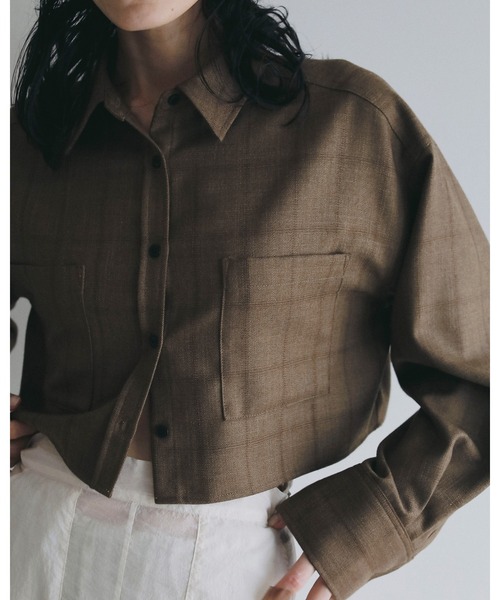 anuke（アンヌーク）の「Short Check Shirts（シャツ/ブラウス・レディース・チャコールグレー/ブラウン・FREE）」の11枚目の写真