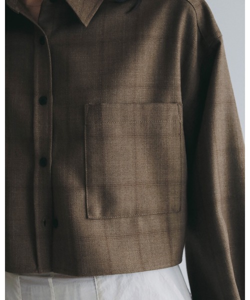 anuke（アンヌーク）の「Short Check Shirts（シャツ/ブラウス・レディース・チャコールグレー/ブラウン・FREE）」の12枚目の写真