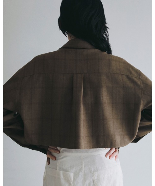 anuke（アンヌーク）の「Short Check Shirts（シャツ/ブラウス・レディース・チャコールグレー/ブラウン・FREE）」の14枚目の写真