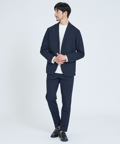 ABAHOUSE GRAY（アバハウスグレイ）の「【SMART CLOSET / WEB限定】抗菌防臭 ポンチモックネック 長袖Tシャツ（Tシャツ/カットソー・メンズ・ブラック/グレイッシュベージュ/ホワイト/ライトグレー/ネイビー・46/48/50）」の18枚目の写真